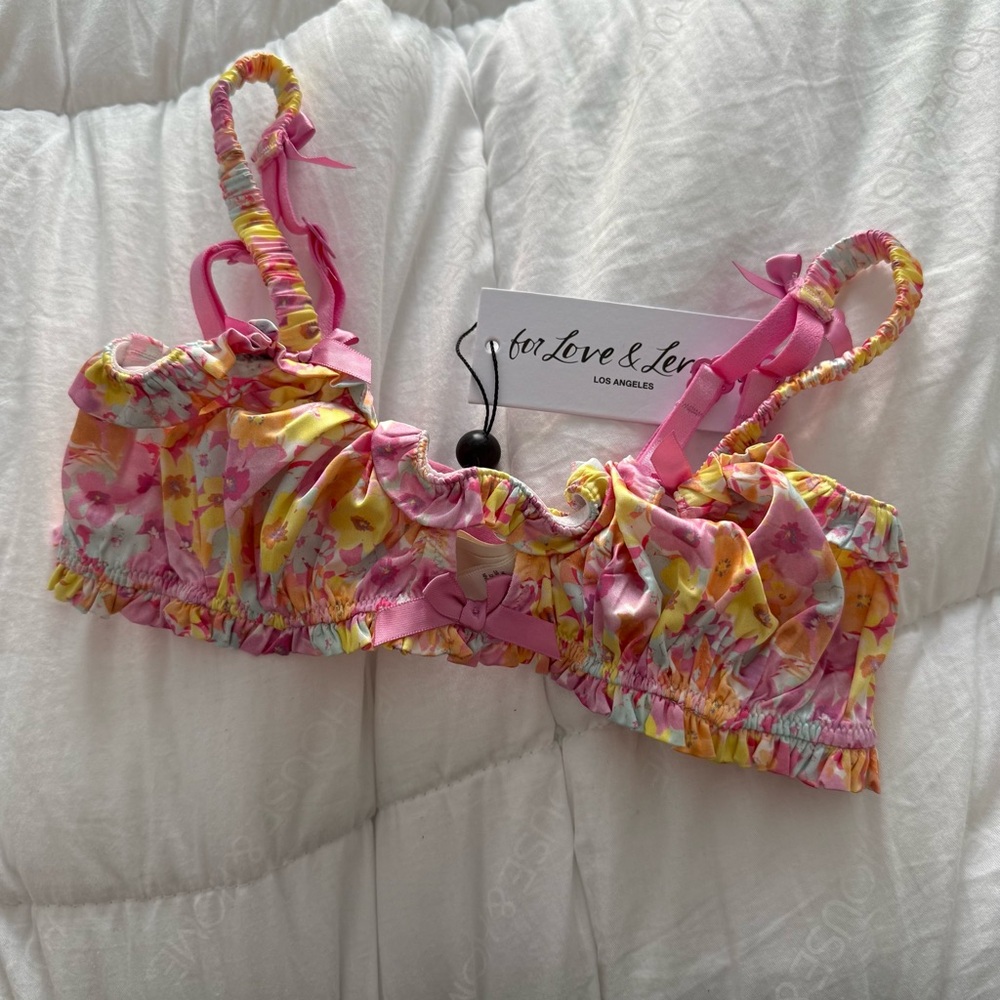FOR LOVE AND LEMONS Floral Bralette SIZE XXS